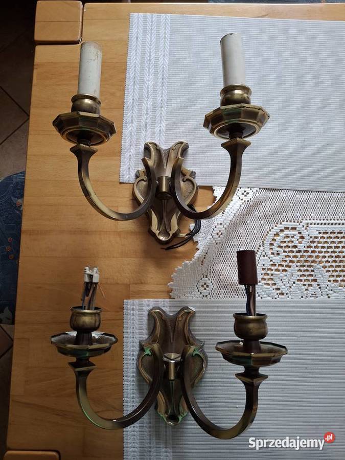 Stare kinkiety z mosiadzu Borne Sulinowo