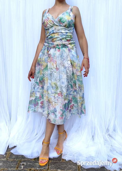 Kolorowa kwiatowa sukienka Boss Orange Hugo Boss Szczecin sprzedam