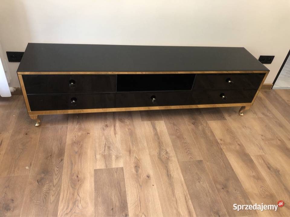 Komoda RTV czarna złota glamour nowoczesna Kępno sprzedam