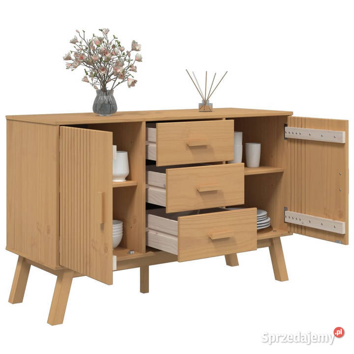 Komoda OLDEN brązowa 114x43x735 lite drewno Warszawa sprzedam