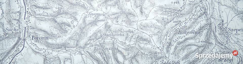 MAŁ Nowy Targ i Zakopane Mapa topograficzna Antykwariat Warszawa