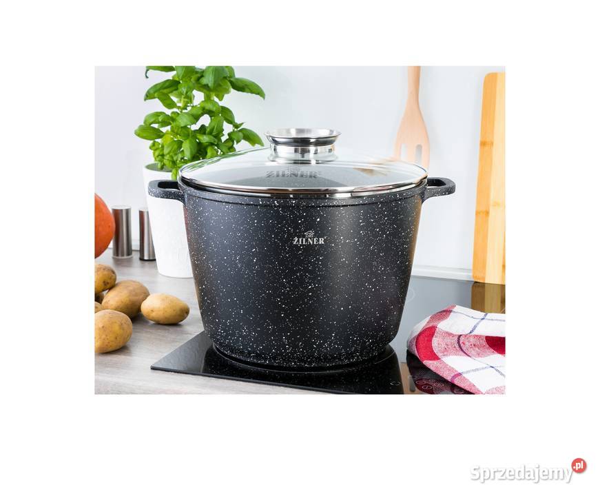 249 Zestaw największych garnków marmur czarnych śląskie