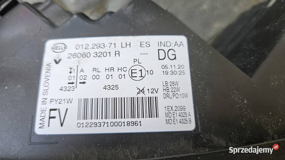 RENAULT SCENIC 4 IV 1622 LAMPY PRZÓD FULL LED osobowe Szarów