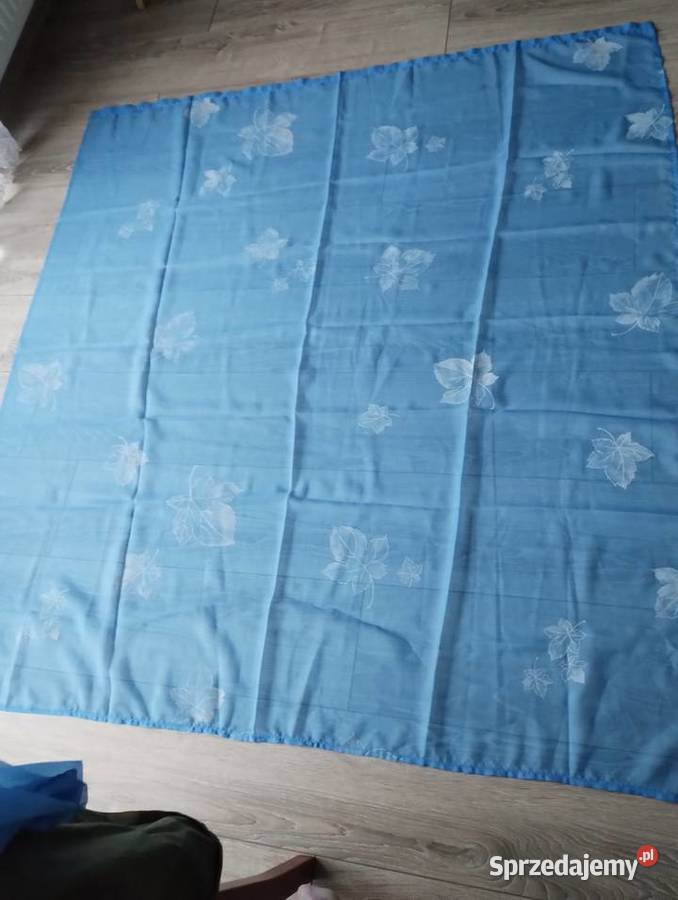 zasłony niebieskie z motywem liścia 2 odcienie błękitu Poznań