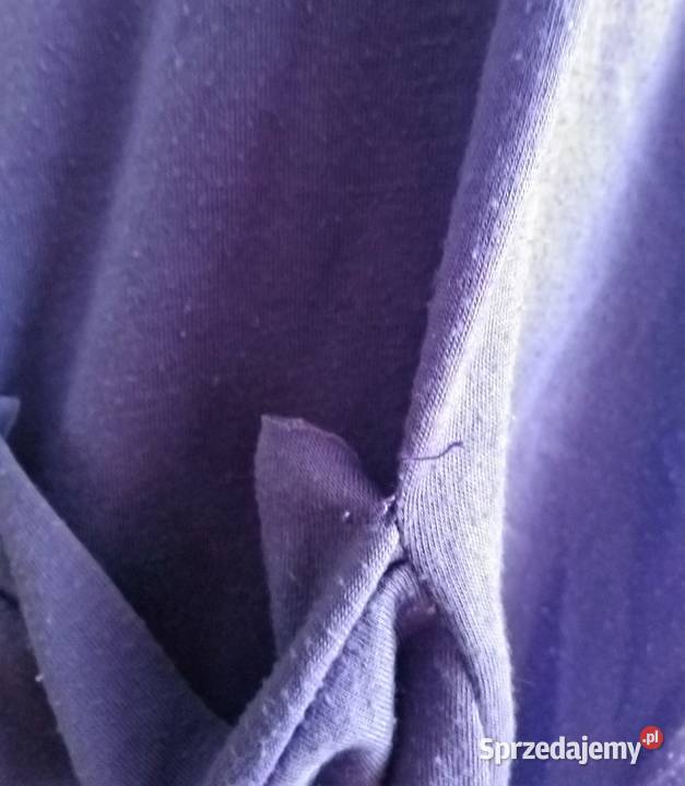 Fioletowa bluzka tunika z kieszonkami i haftem Topy i koszulki