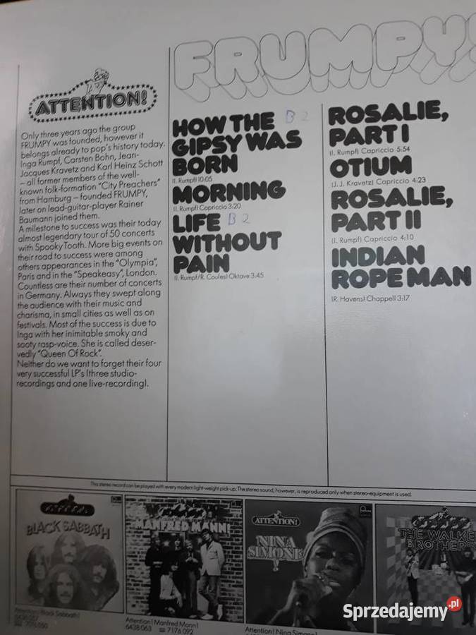 FRUMPY Attention 1973 Progresywny rock Rzeszów