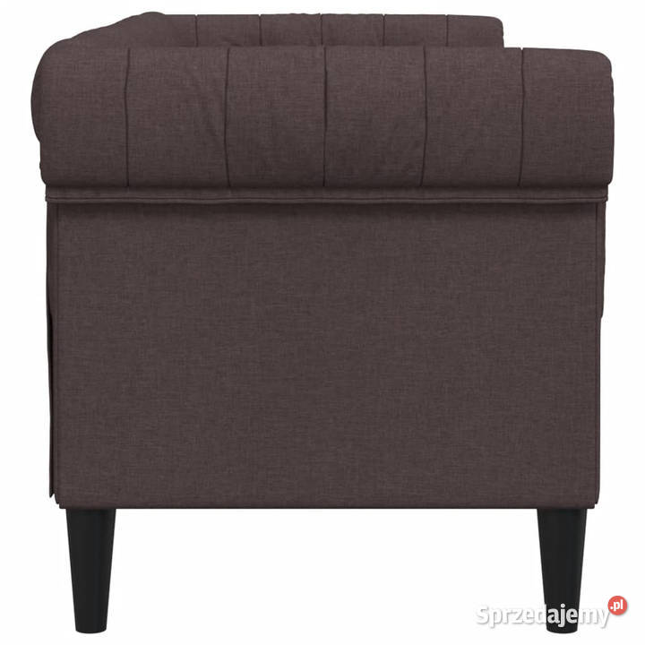 Sofa Chesterfield dwuosobowa ciemnobrązowa obita Sofy i kanapy Warszawa