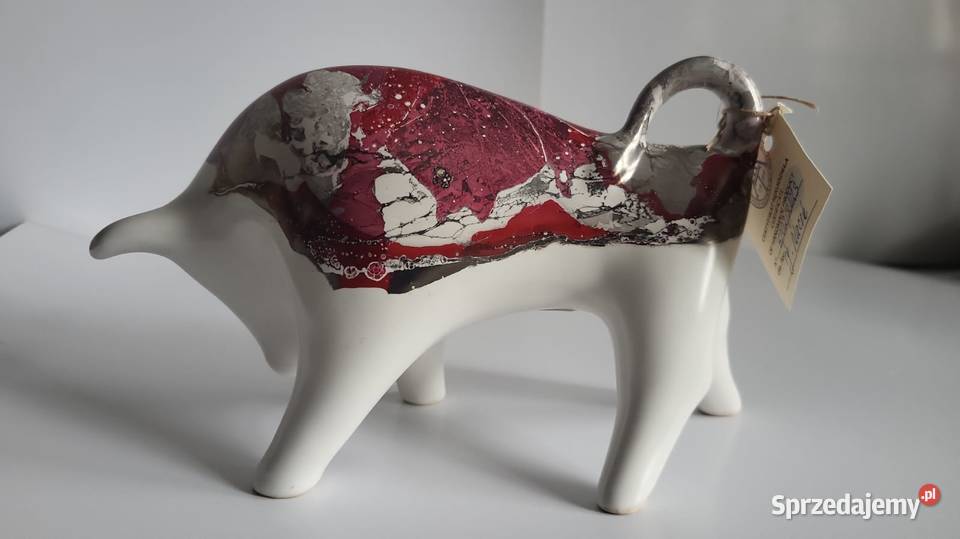 Byk Figurka Byczek ceramiczny ręcznie malowany Sierakowice sprzedam