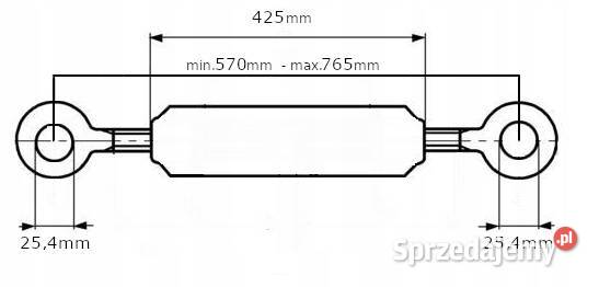 Łącznik górny 570765 mm kat2 M24x2mm MF 3cyl małopolskie Kamionna