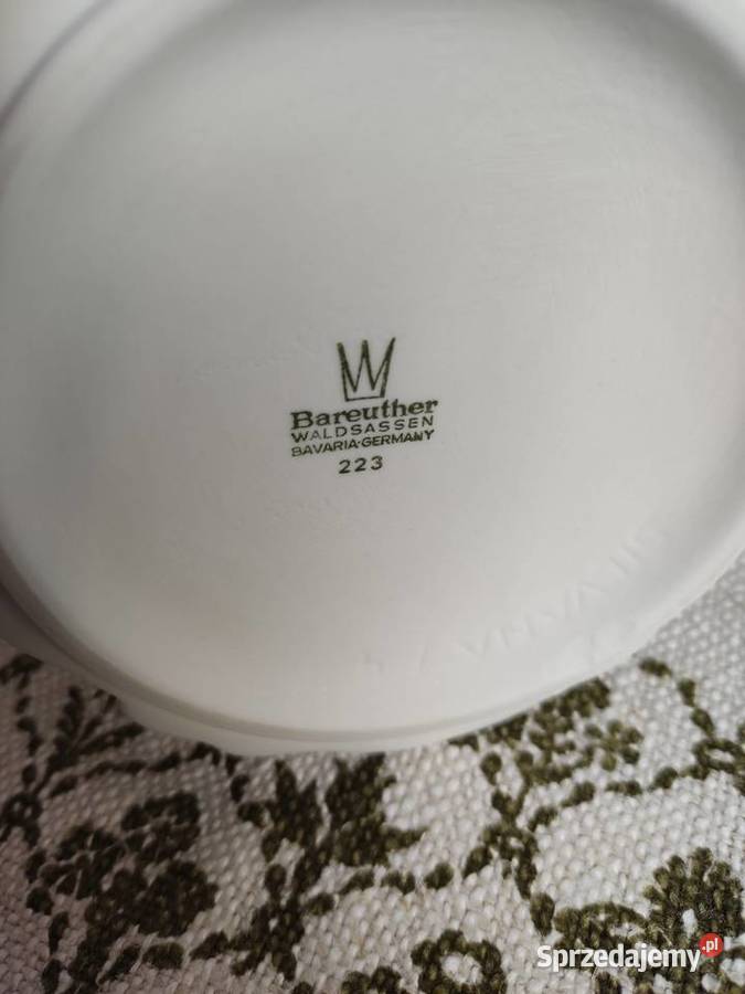 Wazon ceramiczny biały Bareuther Waldsassen Porcelana i szkło Głuchołazy