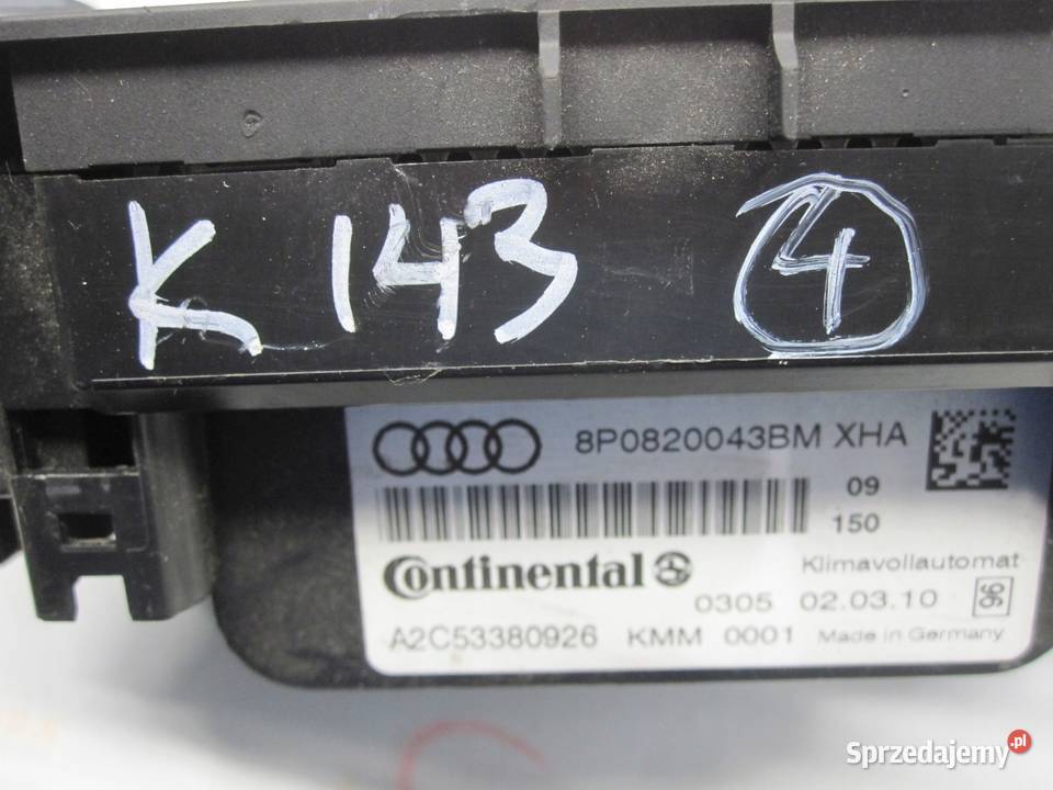 AUDI A3 SPORTBACK 8PA 10r panel klimatyzacji osobowe Panele sterowania, przełączniki