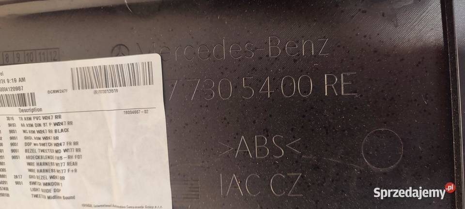 MERCEDES W247 BOCZEK DRZWI PRAWY TYŁ A2477305400