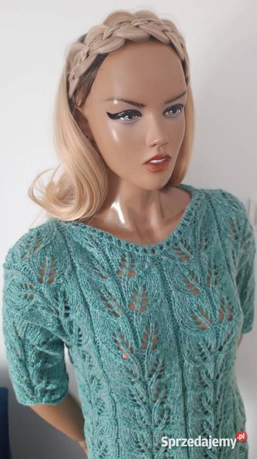 Sweterek ręcznie robiony na drutach Rozmiar uniwersalny Ostrów Wielkopolski