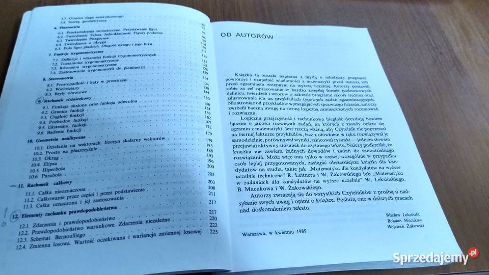 Matematyka maturzystów definicje twierdzenia ISBN 8320419611 Gdańsk