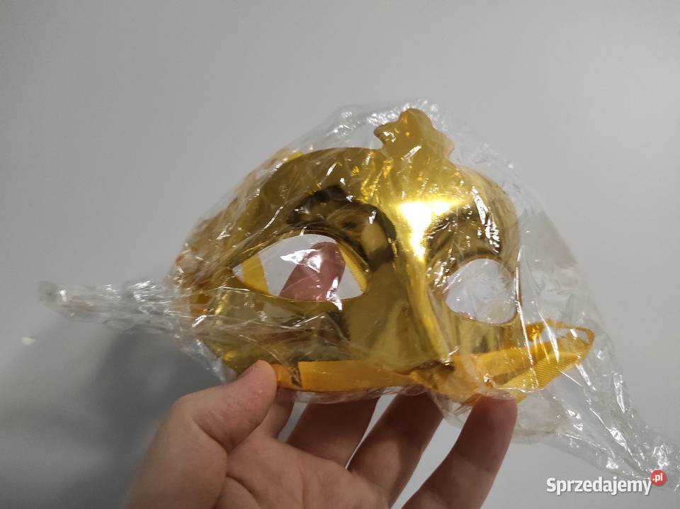 Złota maska karnawałowa nowa Płock