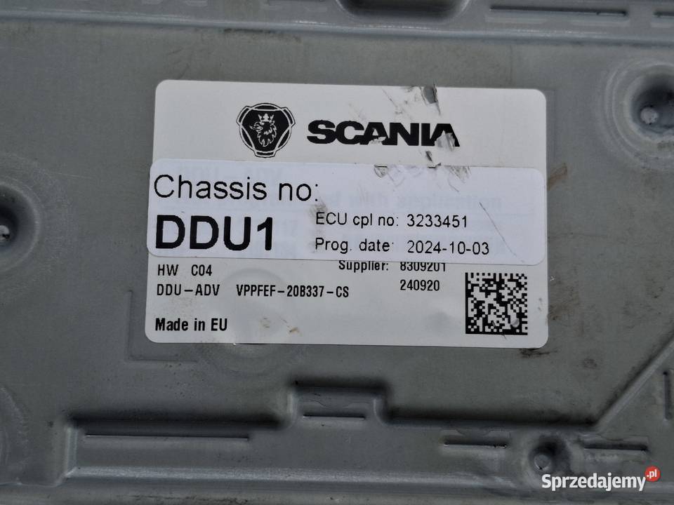 SCANIA EURO 6 KOMPUTER STEROWNIK DDU1 MODUŁ ciężarowe Bieleń