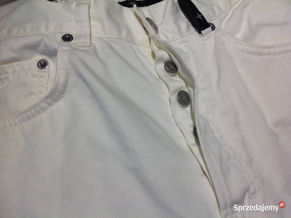 Białe Spodnie Jeans Męskie STONE ISLAND 33 NOWE