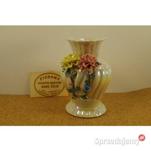 Dekoracyjny wazon ceramiczny z kwiatami 3D sprzedam