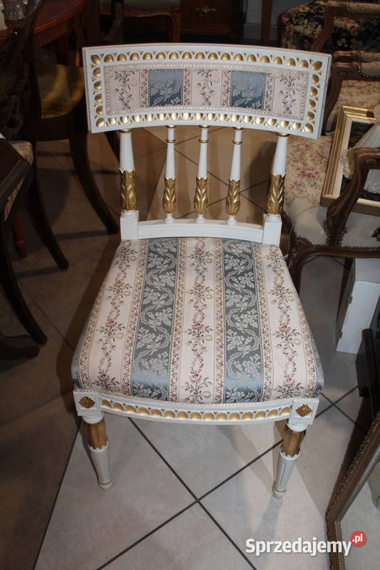 Białe krzesło Gustawiańskie 735 zachodniopomorskie Szczecin sprzedam