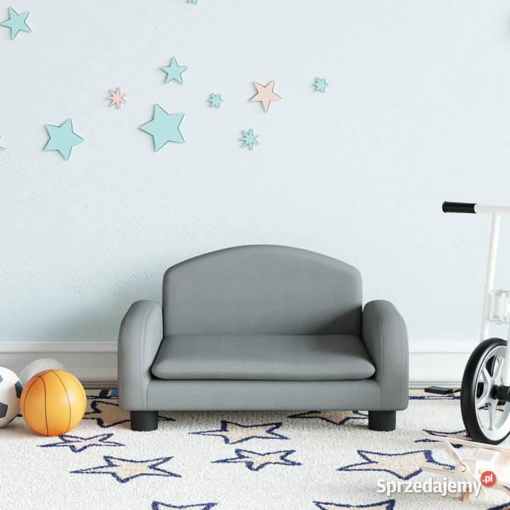 Sofa dzieci jasnoszara 50x40x30 obita tkaniną sprzedam