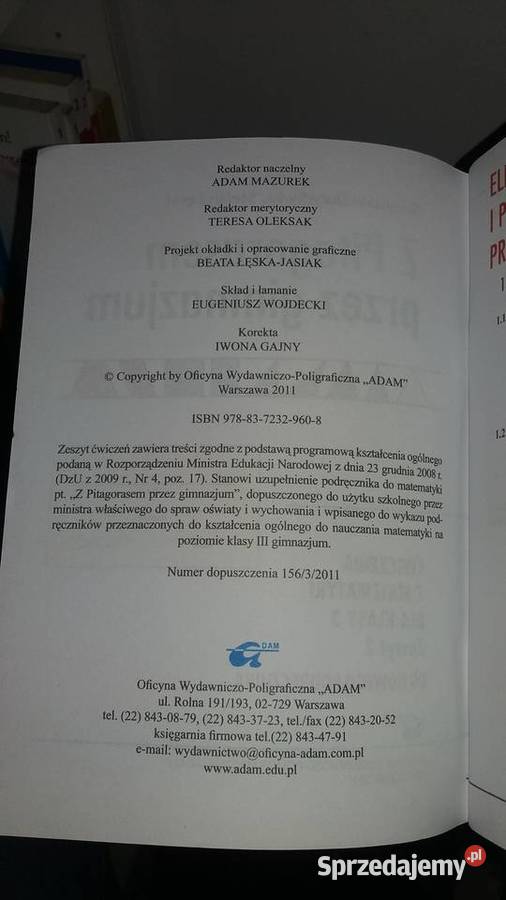 z Pitagorasem gimnazjum 3 matematyka książki