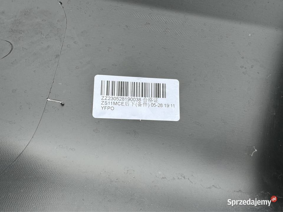 Spoiler dyfuzor dół zderzaka tył MG zs lift wielkopolskie Międzychód