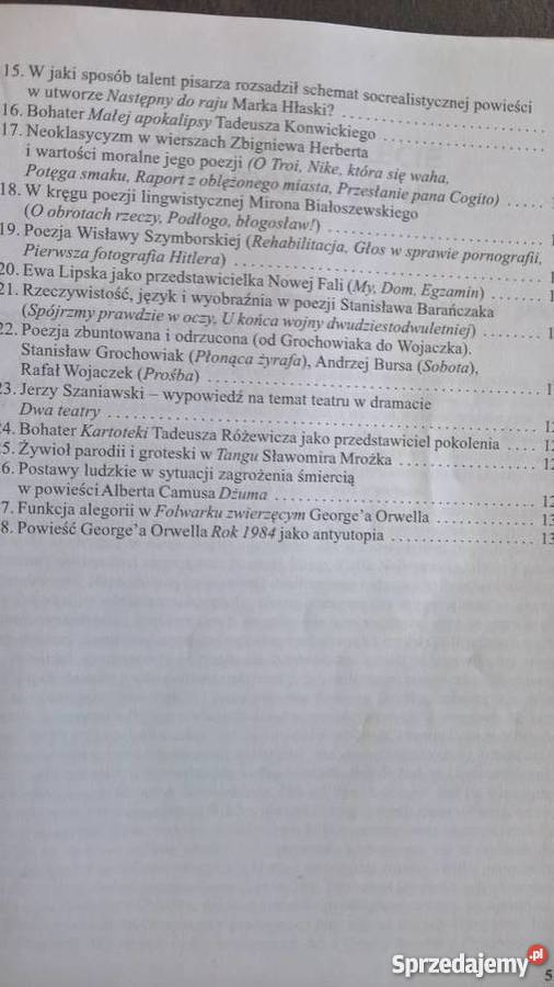 Dwudziestol miedzywojLiteratura szkoła ponadgimnazjalna Wrocław