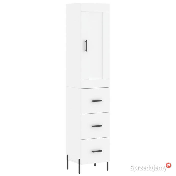 Wysoka szafka biała 345x34x180 materiał Warszawa