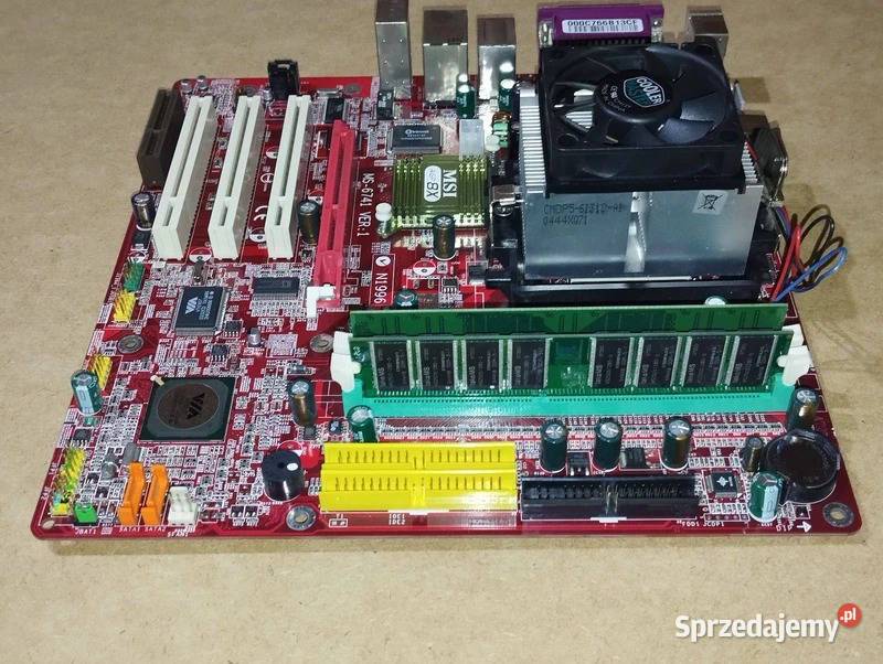 Płyta MSI MS6741 Procesor Radiator Pamięć Witnica