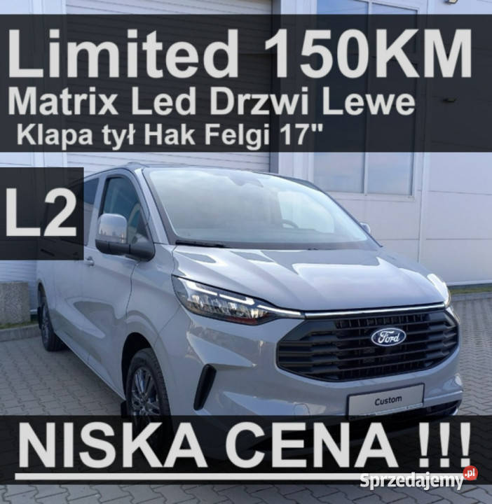 Ford Transit Custom L2 150 Limited Matrix Led centralny zamek Szczecinek