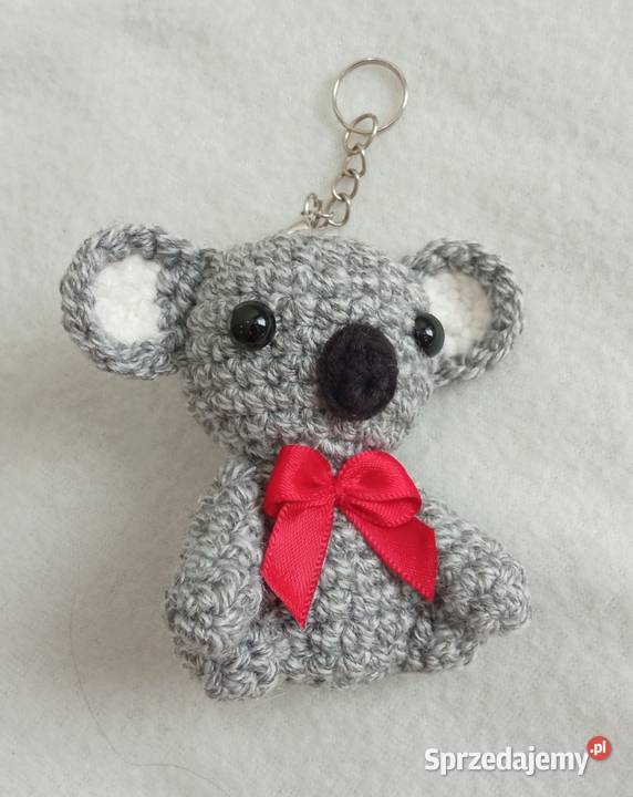 Miś koala wykonany na szydełku brelok zawieszka