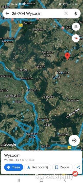 Sprzedam działkę 7400 m Wysocin gm Przyłęk 66 Sprzedaż sprzedam