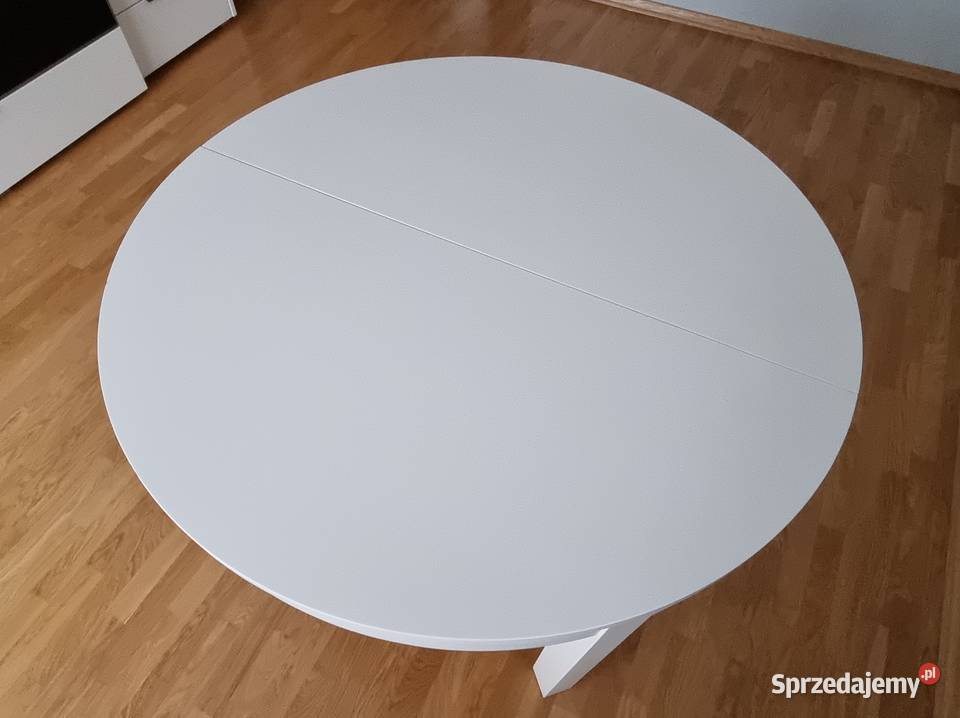 Biały okrągły stół IKEA BJURSTA 115 rozkładany Kalisz