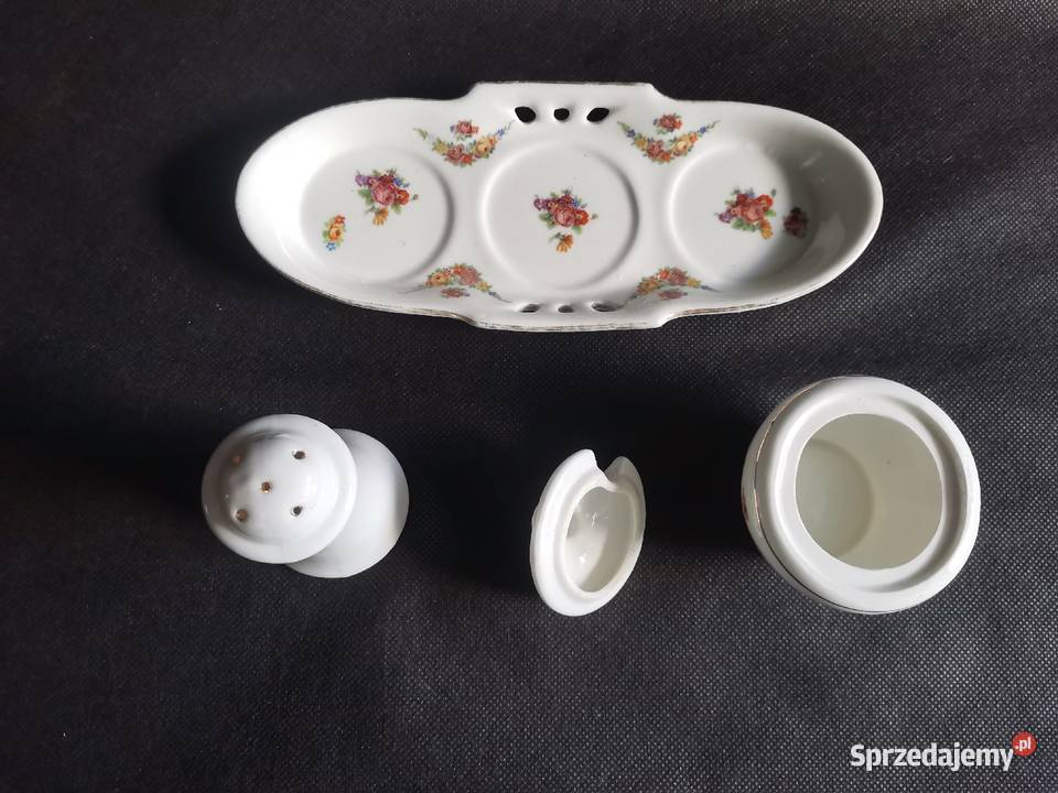 Stara przedwojenna porcelana przyprawnik Secesja Katowice