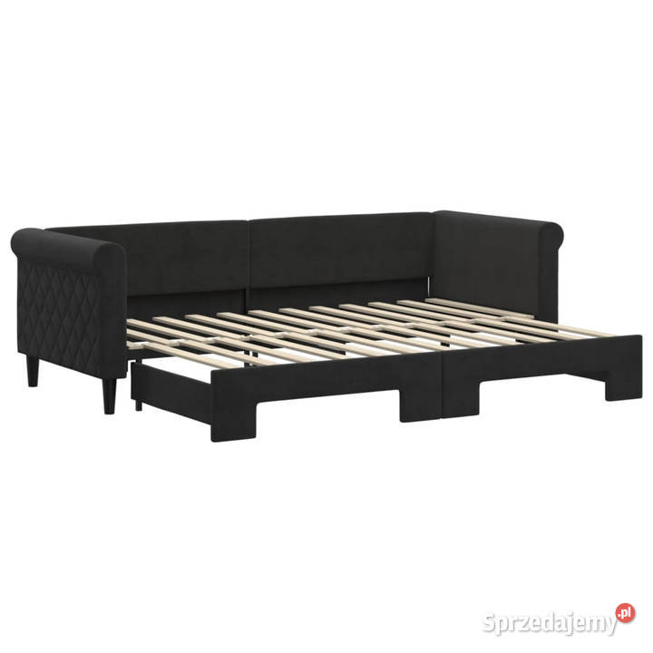Sofa rozsuwana czarna aksamit 80x200 WM3197768 90cm Łóżka mazowieckie Warszawa