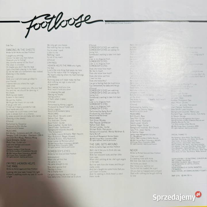 Footlose OST Footlose EXEX Japan Obi LP 1984 Gdynia