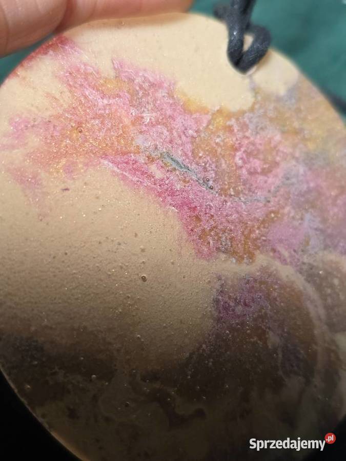 Pastel delikatny naszyjnik z żywicy marmurkowy podkarpackie Rzeszów