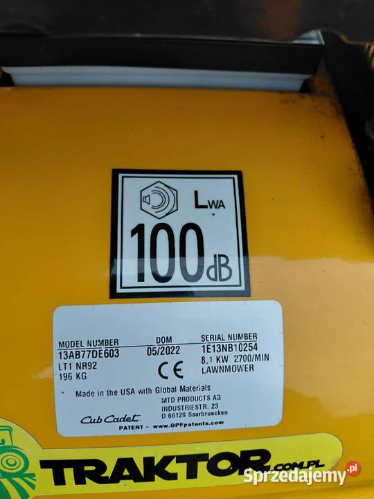 Traktor ogrodowy Cub Cadet LT1 92 Gryfino
