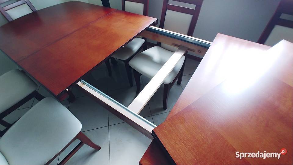 Stół drewniany plus 8 krzeseł Łask