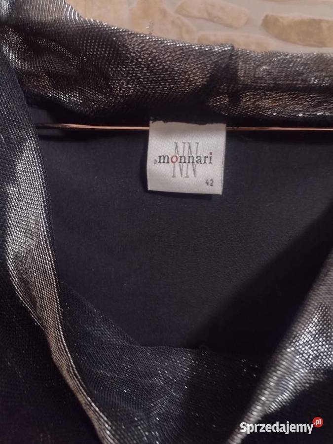 42XL MonnariBogato zdobiona aksamitno srebrna Bluzki i koszule małopolskie