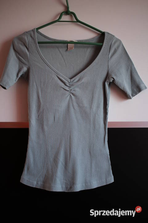 Miętowa koszulka tshirt hm xs 34 Toruń