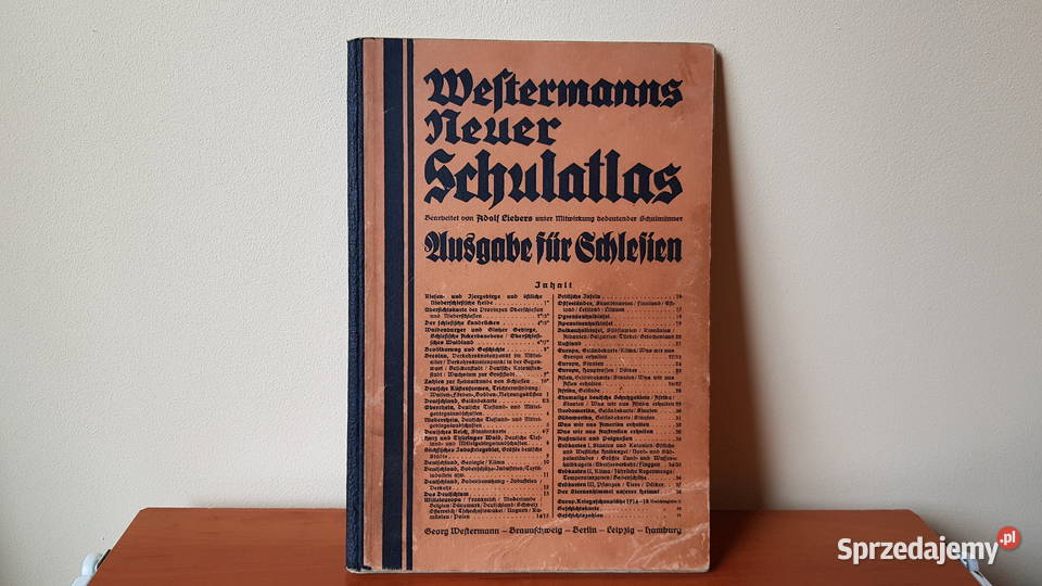 Stary niemiecki atlas z 1938 roku Dąbrowa Górnicza
