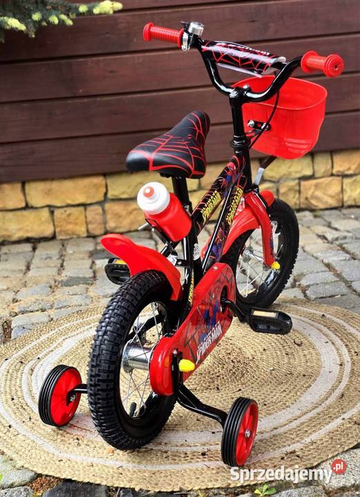 Rowerek 12 Spiderman czarny niebieski Szczecin