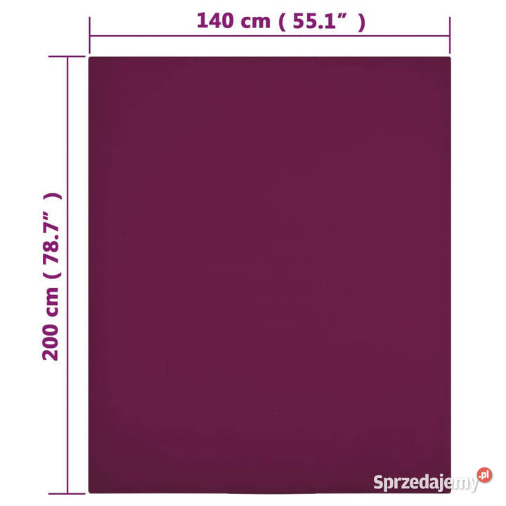 Prześcieradło bordowe 140x200 dżersej bawełniany Warszawa