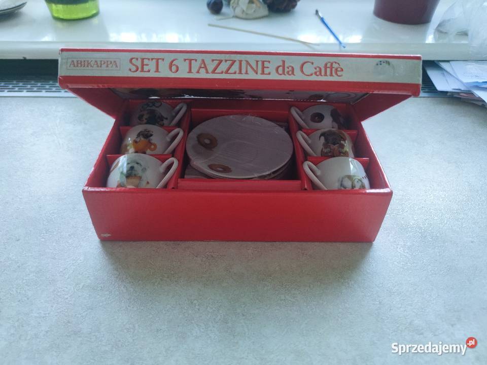 Zestaw filiżanek espresso 6 Włoski design Motyw śląskie Bytom