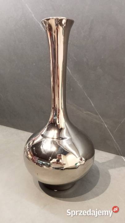 WAZON ze szkła w klasycznym kształcie srebny lubelskie Lublin sprzedam