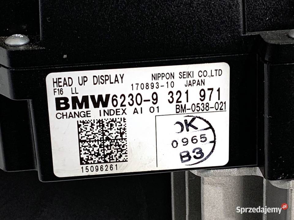 WYŚWIETLACZ HEAD UP BMW F16 9321971 1419 EKRAN osobowe