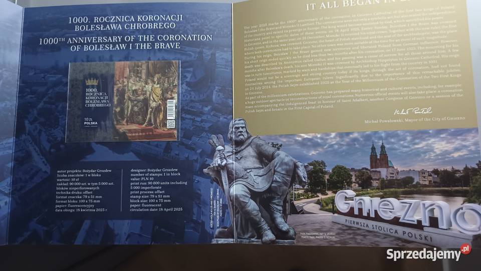 1000 lecie koronacji Bolesława Chrobrego Folder kujawsko-pomorskie Koronowo sprzedam
