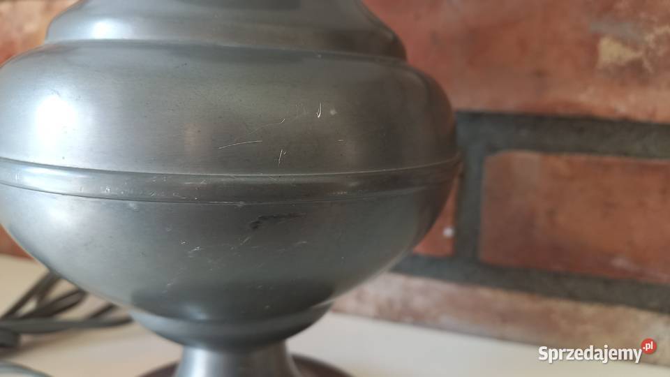 Lampka metalowa Stołowa Gabinetowa Nocna Szklany Gawroniec