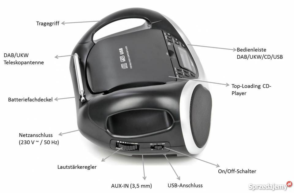 CDRadio Cyfrowe DABUSBSD Mp3 Dual DAB P100